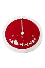 HEITMANN DECO runde Filz-Baumdecke 90cm Durchmesser - Schutz vor Tannennadeln - Tannenbaum-Unterlage mit Weihnachtsmotiv - Weihnachtsbaum Decke - Rot, Weiß