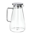 G.a HOMEFAVOR Krug Glass Karaffe 1500ml Glasskaraffe Wasser Saft Tee mit Edelstahl Deckel