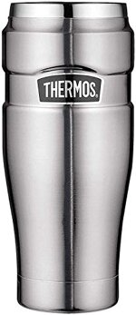 THERMOS 4002.205.047 Coffee-to-Go Thermobecher Stainless King, Edelstahl mattiert 0,47 l, 7 Stunden heiß, 18 Stunden kalt, BPA-Free