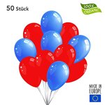 50 Premium Luftballons in Rot/Blau - Made in EU - 100% Naturlatex somit 100% giftfrei und 100% biologisch abbaubar - Geburtstag Party Hochzeit Silvester Karneval - für Helium geeignet - twist4®