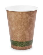Plantvibes® 50 edle Bio Kaffeebecher, 100% kompostierbar, Pappbecher für Heißgetränke, Coffee to go