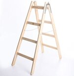 Holzleiter STANDARD 2x4 Stufen Zweiseitige Klappleiter Leiter Haushaltsleiter 150kg