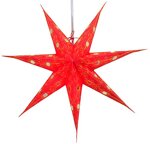 Guru-Shop Faltbarer Advents Leucht Papierstern, Weihnachtsstern Anubis Schwarz, 60x60x20 cm, Star Fensterdeko, 5 Spitzen