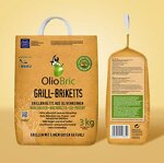 OlioBric 3kg Gourmet-Grill-Briketts | Oliventrester Grillkohle | nachhaltig | kein Rauch
