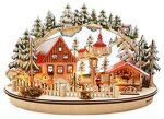 Wichtelstube-Kollektion LED Schwibbogen Oval Weihnachtsmarkt im Erzgebirge Schwippbogen Leuchter