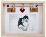Wäscheleine-Fotorahmen aus Holz mit Klammern für 6x4 Foto, holz, I Love You