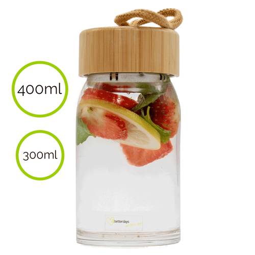 Stylische Getränkeflasche/Trinkflasche aus Glas | ohne Plastik | 4bet, 14,90 €
