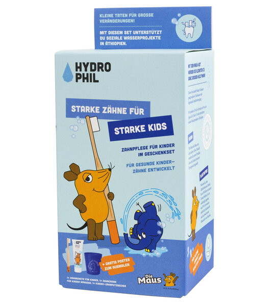 HYDROPHIL - Kinder-Zahnpflege Geschenkset mit der Maus, 100% plastikfrei