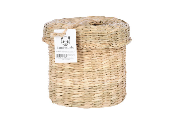 bambusliebe - Seegraskorb rund mit Deckel