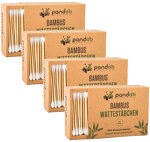 pandoo - 4er Pack Bambus Wattestäbchen (800 Stück)
