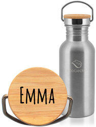 ecoGecko® - Edelstahl Trinkflasche 500ml mit individueller Gravur